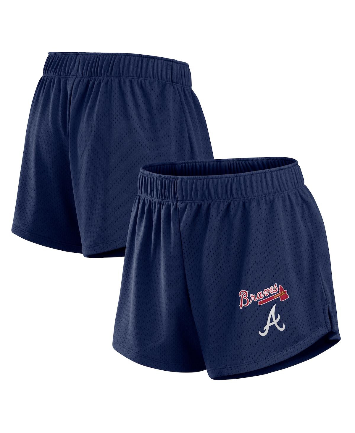 Fanatics Women's Navy Atlanta Braves Mesh Shorts In Navy