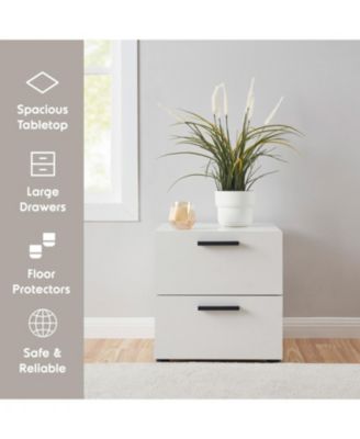 2-Drawer Wood Bedroom Nightstand with Drawers