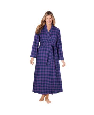 Dreams & Co. Plus Size Long Flannel Robe - Macy's