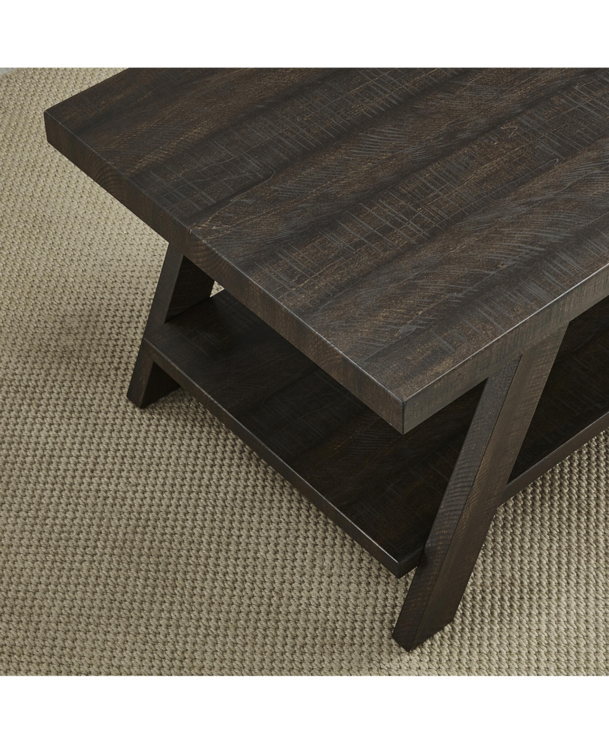 Streamdale Furniture Wood Shelf End Table in Weathered Espresso