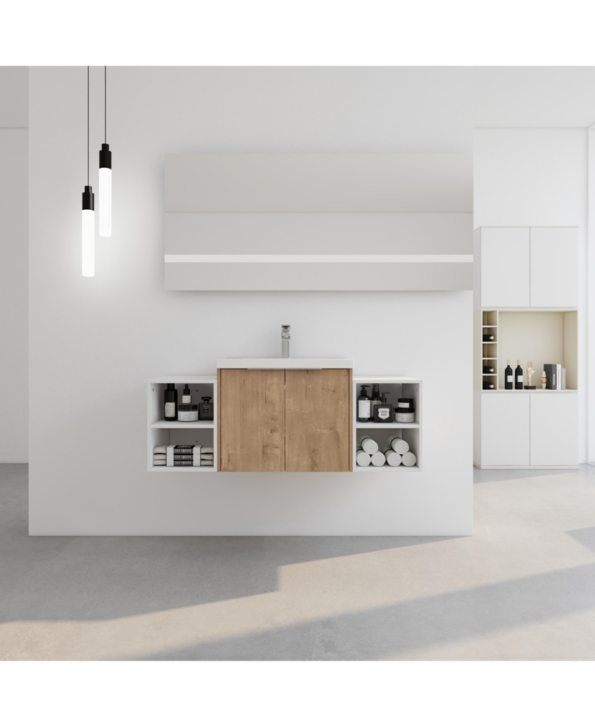 Simplie Fun Luxurious Wall Mounted Bathroom Vanity with Ample Storage