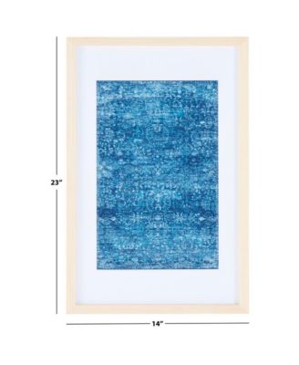 Demitri 23" Blue Framed Textile Wall Art