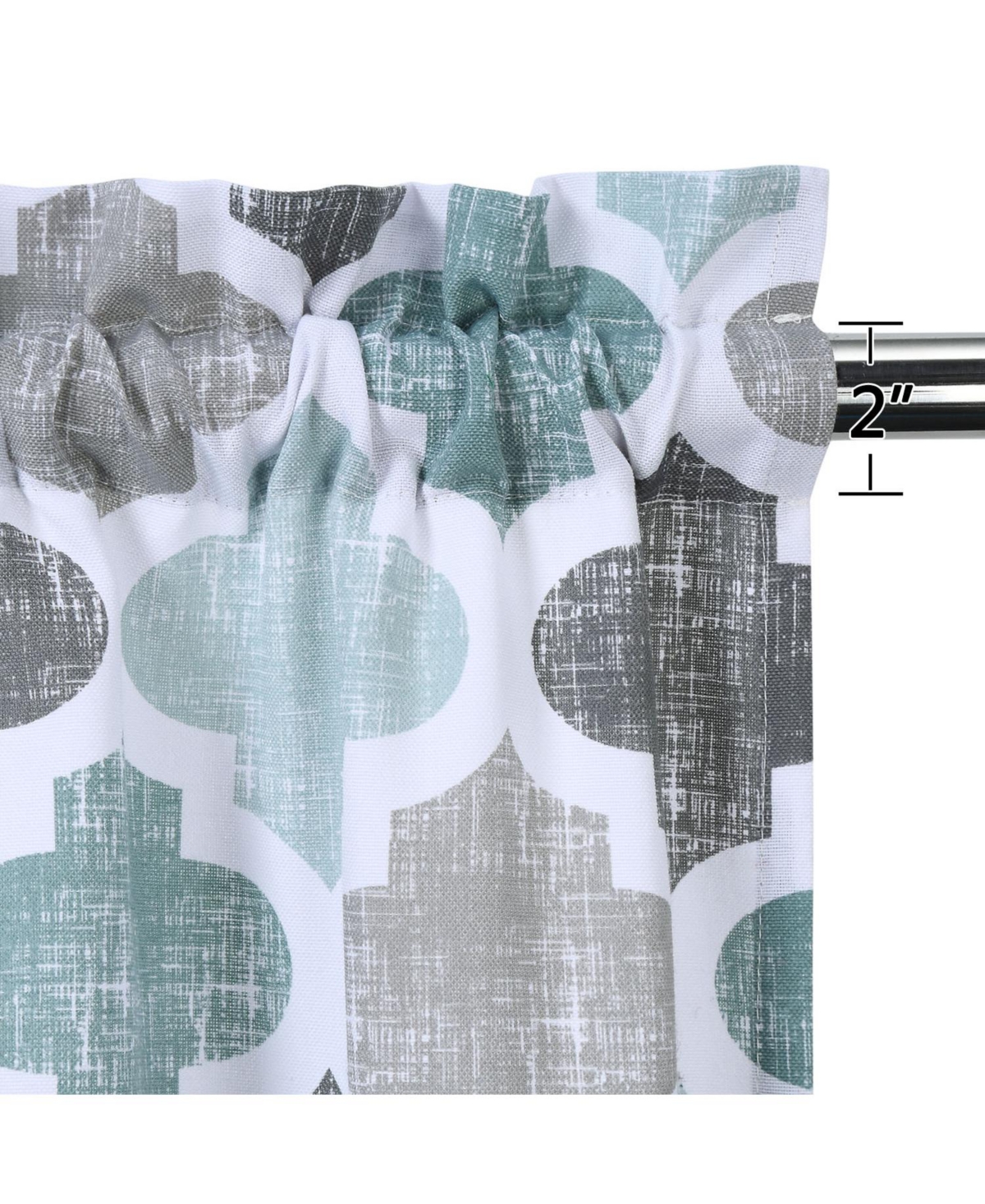 Caromio 3Pc Quatrefoil Printed Cotton Blend Kitchen Curtain Tiers 24