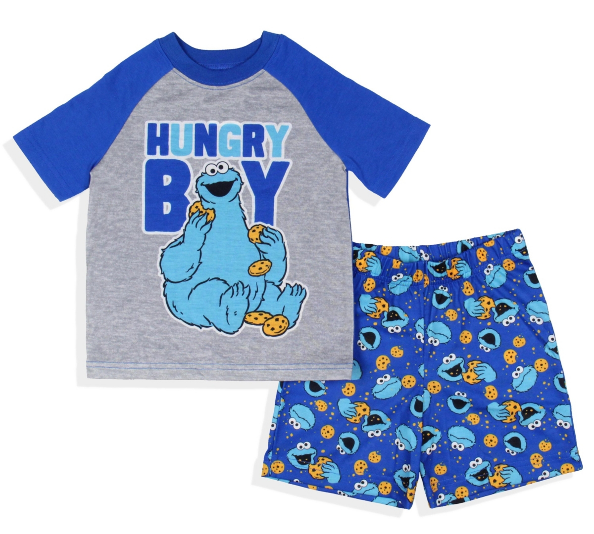Sesame Street Toddler Boys Cookie Monster Hungry Sleep Pajama Set Short