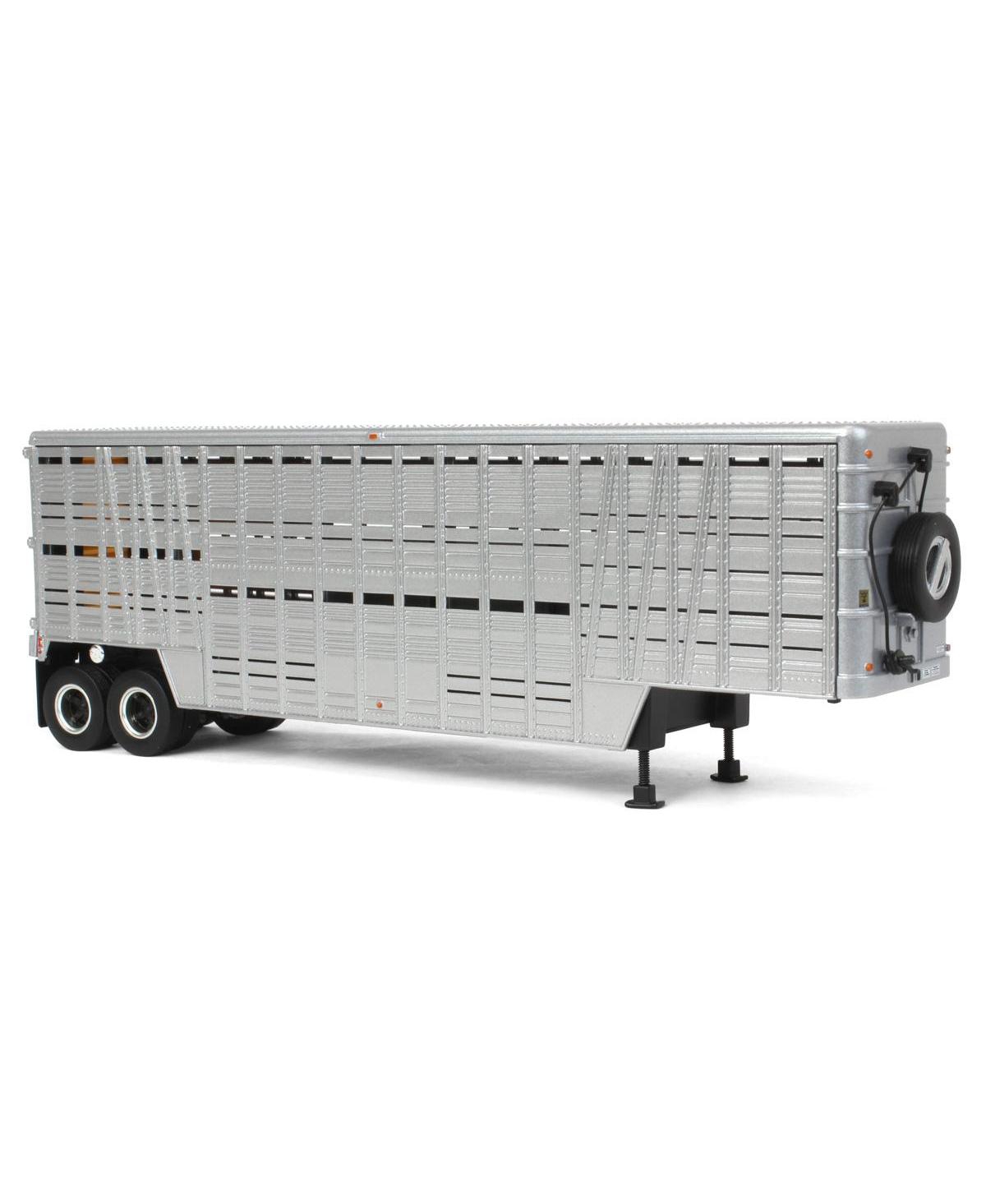 Dcp 1/64Wilson Tandem-Axle Vintage Livestock Trailer Diecast - Silver