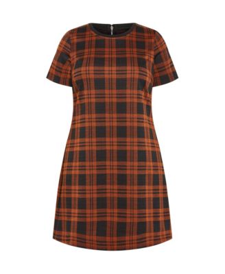 Plus Size Check Love Shift Mini Dress