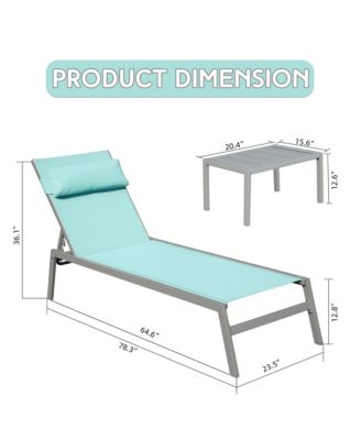  Premium Aluminum Lounge Chair with Reclining Options