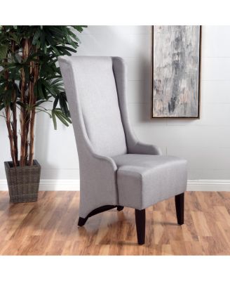 wood Upholstered High-Back Dining Chair with Birch Legs