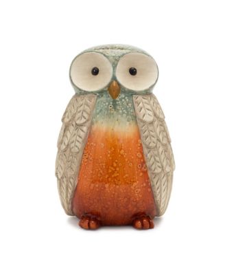 Terra Cotta Owl Figurine With Glazed Accents (Set of 2)