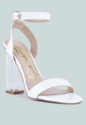 Womens Poloma Clear Block Heel Party Sandals