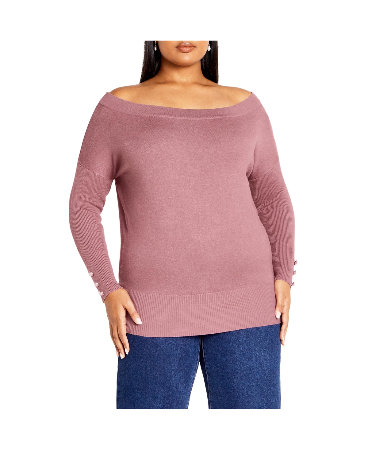 Plus Size Intrigue Sweater - Dusty orchid