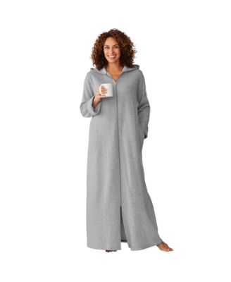 Plus Size Long Hooded Fleece Sweatshirt Robe