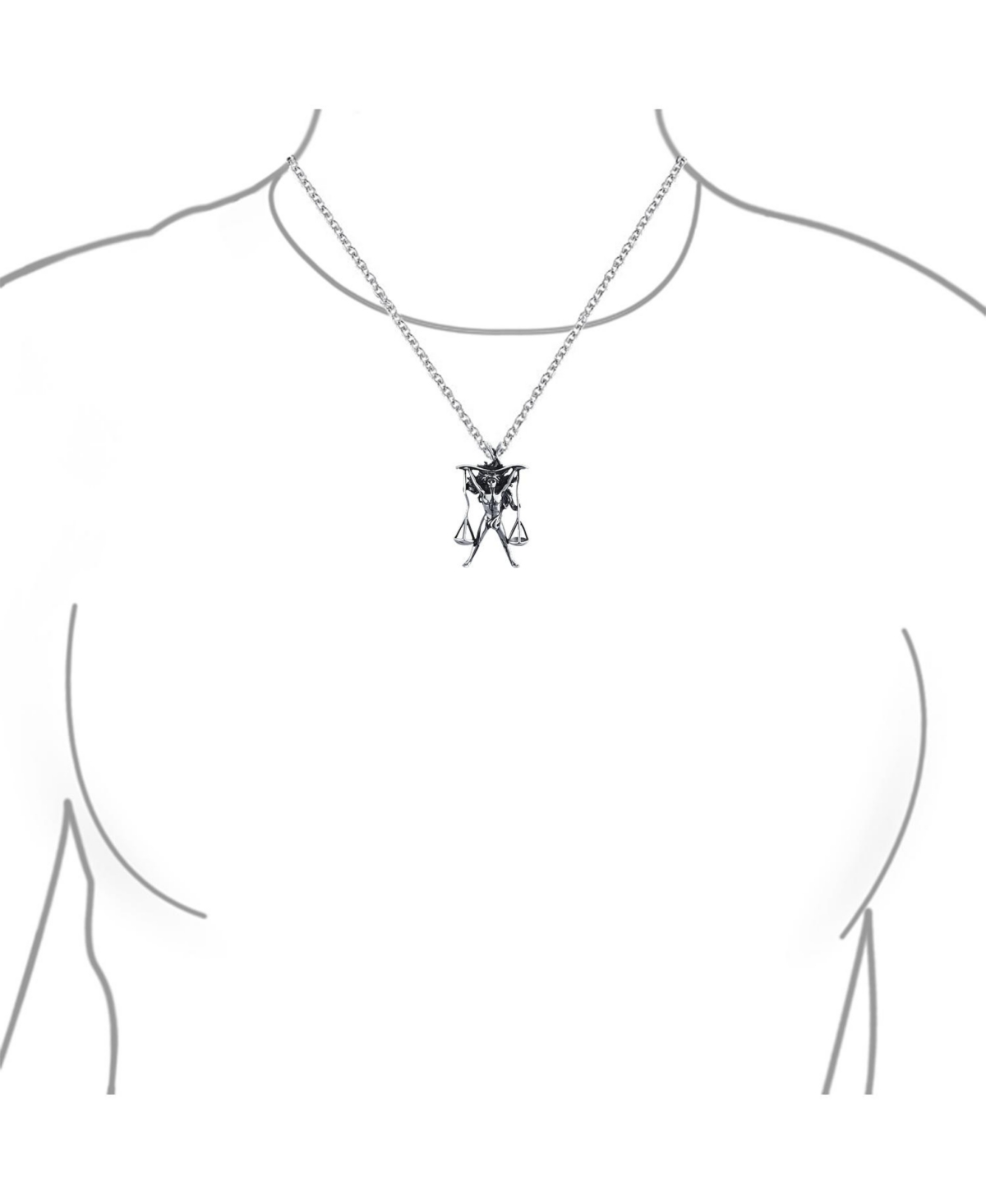Bling Jewelry Libra Scales Zodiac Sign Astrology Horoscope Pendant Necklace SterlingFor Women Men - Silver