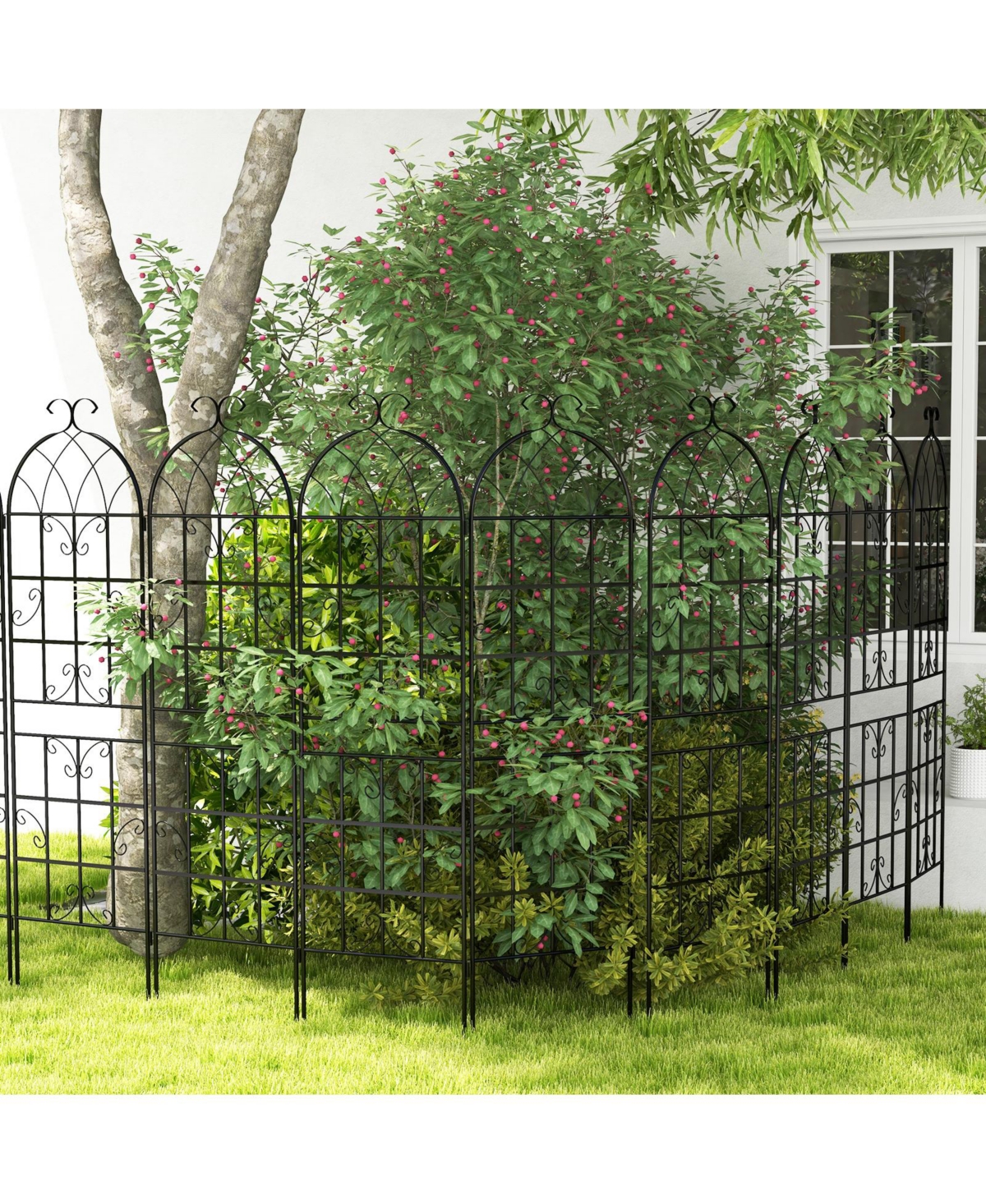 Slickblue 4 Pack 71 x 20 Inch Metal Garden Trellis for Climbing Plants