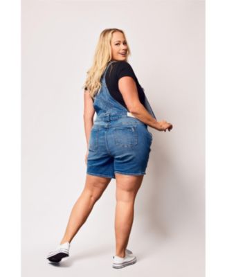 Plus Size Denim Short Overall