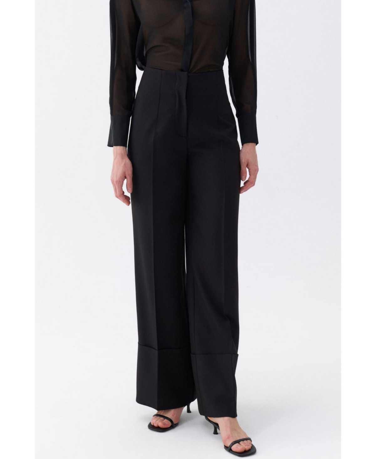 Women's High Waist Palazzo Pants - Black