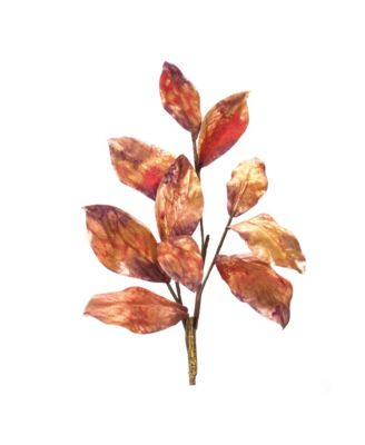 Metallic Harvest Leaf Sprays Set - Autumn Decor Accent, 2 Pieces