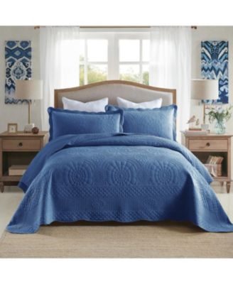 3 PCS 100% Cotton Oversized Bedspread Quilt Set Embroidery TF -King
