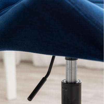 Diamond Tufted Adjustable Swivel Office Chair, Blue