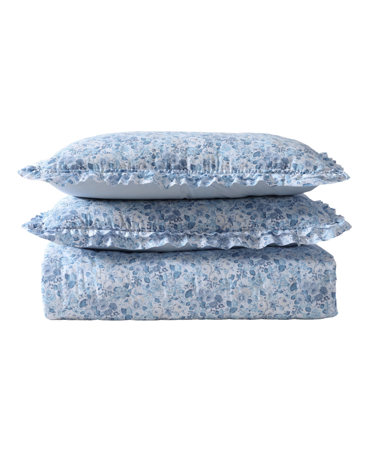 Laura Ashley Quartet Dot Quilt Sets In Cashmere Blue