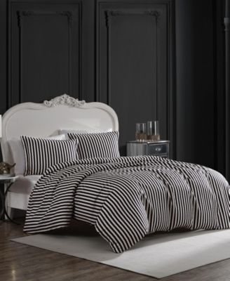 Wonderland Stripe 3 Piece Duvet Cover Set, Full/Queen