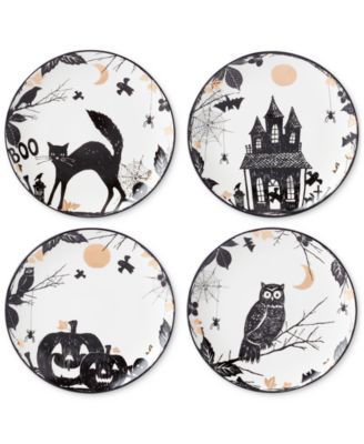 Lenox - Porcelain Haunted Accent Plates, Set Of 4, Assorted