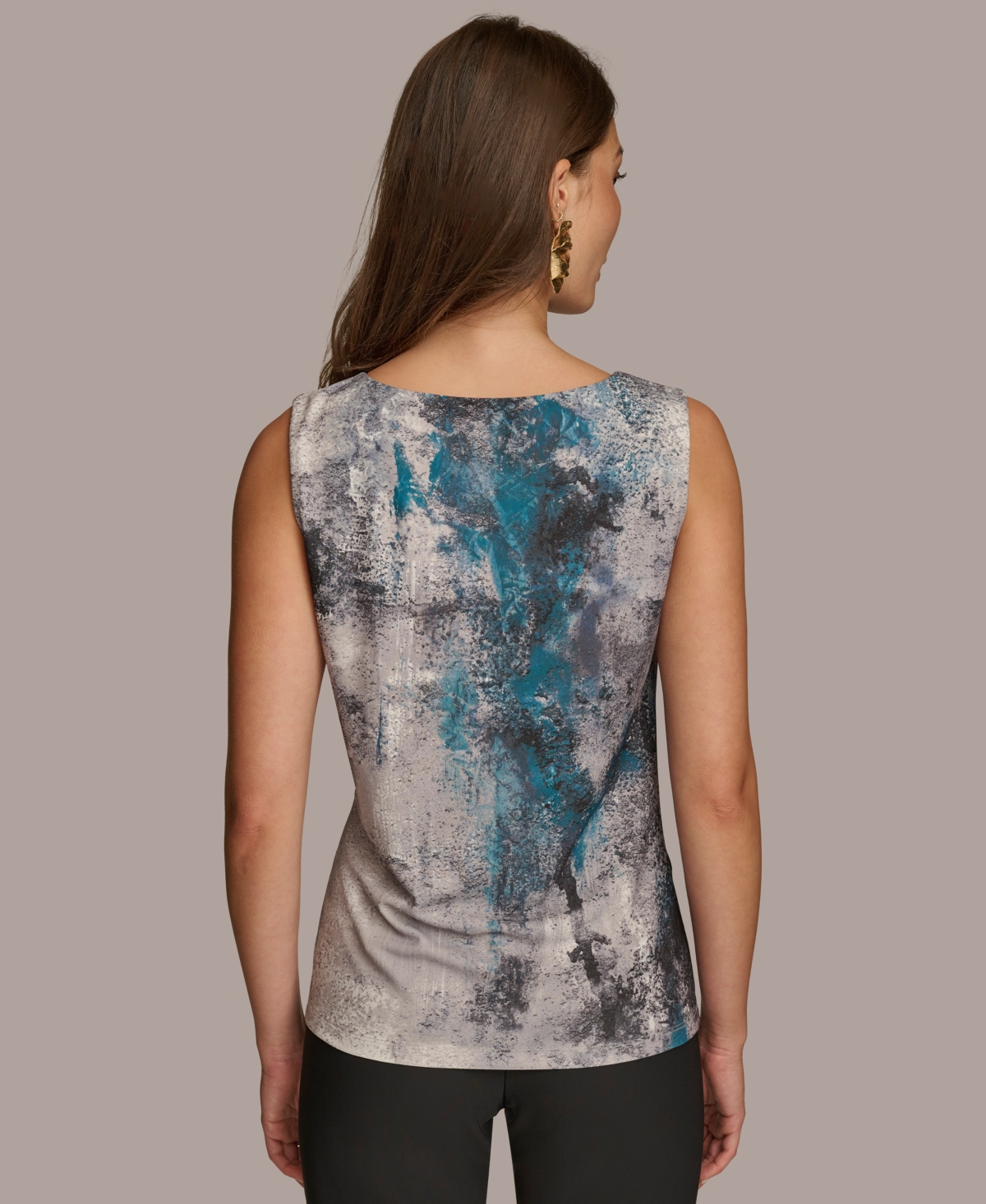 Donna Karan Women's Printed Sleeveless Blouse