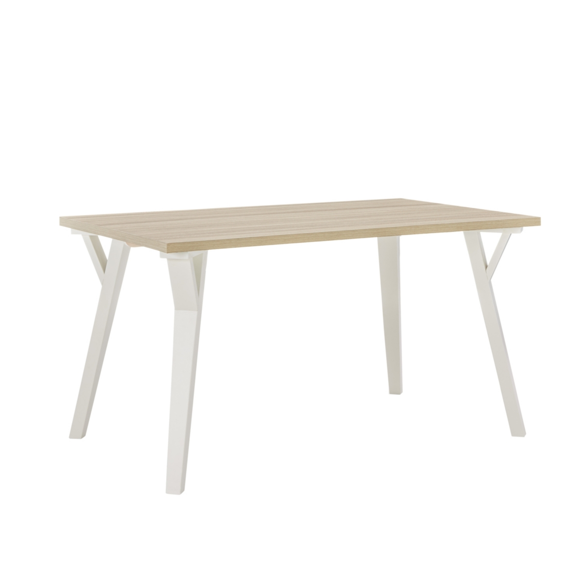 Streamdale Furniture Alwynn Contemporary Rectangular Dining Table, White and Natural Wood