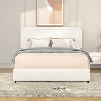 Liv 2-Drawer Boucle Upholstered Bed with Tufted Headboard