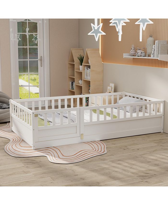 Simplie Fun Twin Size Floor bed, integral construction with super high