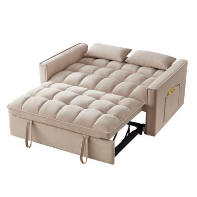 4-in-1 Versatile Loveseat Sofa & Bed with Storage and Armrests