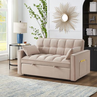 4-in-1 Versatile Loveseat Sofa & Bed with Storage and Armrests