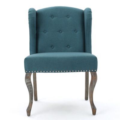 Classic Wingback Chair with Stylish Buttons and Studded Accents