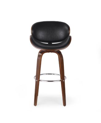 Mid-Century Modern Swivel Bar Stools in Midnight