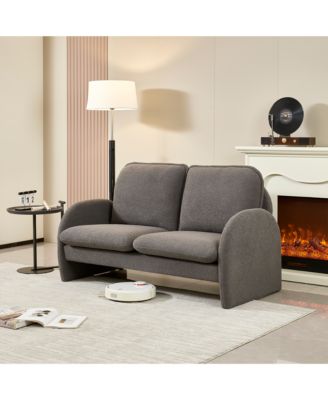 Modern Sherpa Fabric Loveseat Comfort and Style