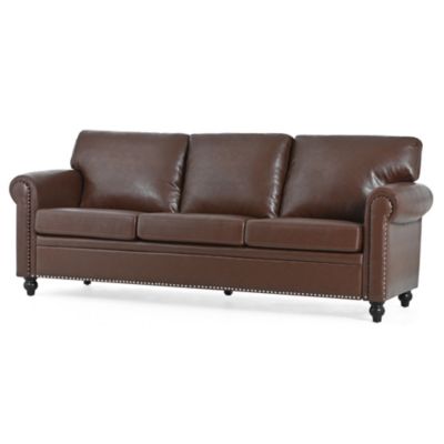 Modern Sofa with Pocket Springs and Elegant Silver Bubble Nails