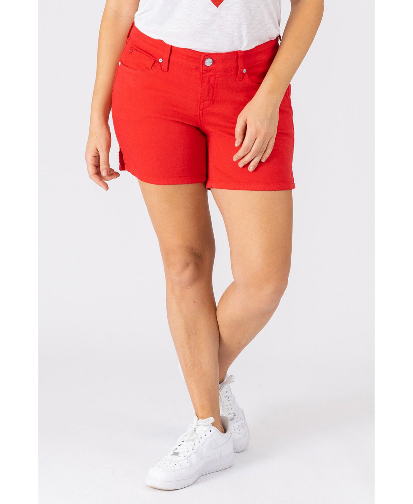 Женские шорты SLINK Jeans Plus Size Color Shorts with Side Vents, цвет: Розовый красный — фото 2