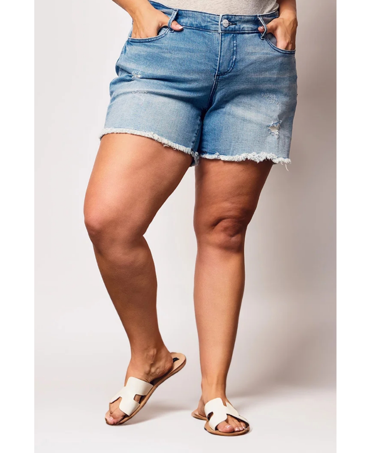 Plus Size Denim Shorts - Emilia