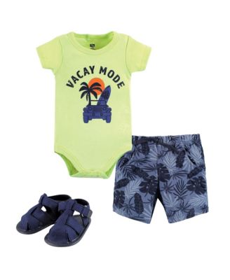 Baby Boys Hudson Cotton Bodysuit, Shorts and Shoe Set