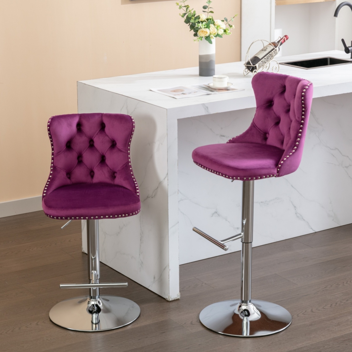 Simplie Fun Hand-Crafted Bar Chair with Ergonomic Support and Durable Base