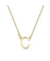 GiGiGirl Stylish 14K Gold Plated Cubic Zirconia Initial Necklace. - Open yellow 782