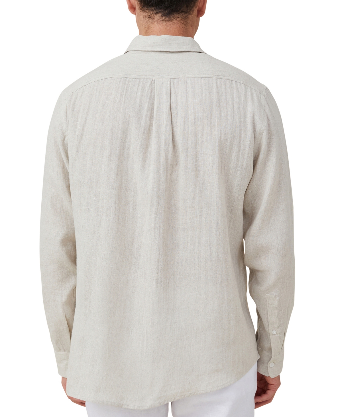 Shop Cotton On Men's Linen Long Sleeve Shirt In Beige