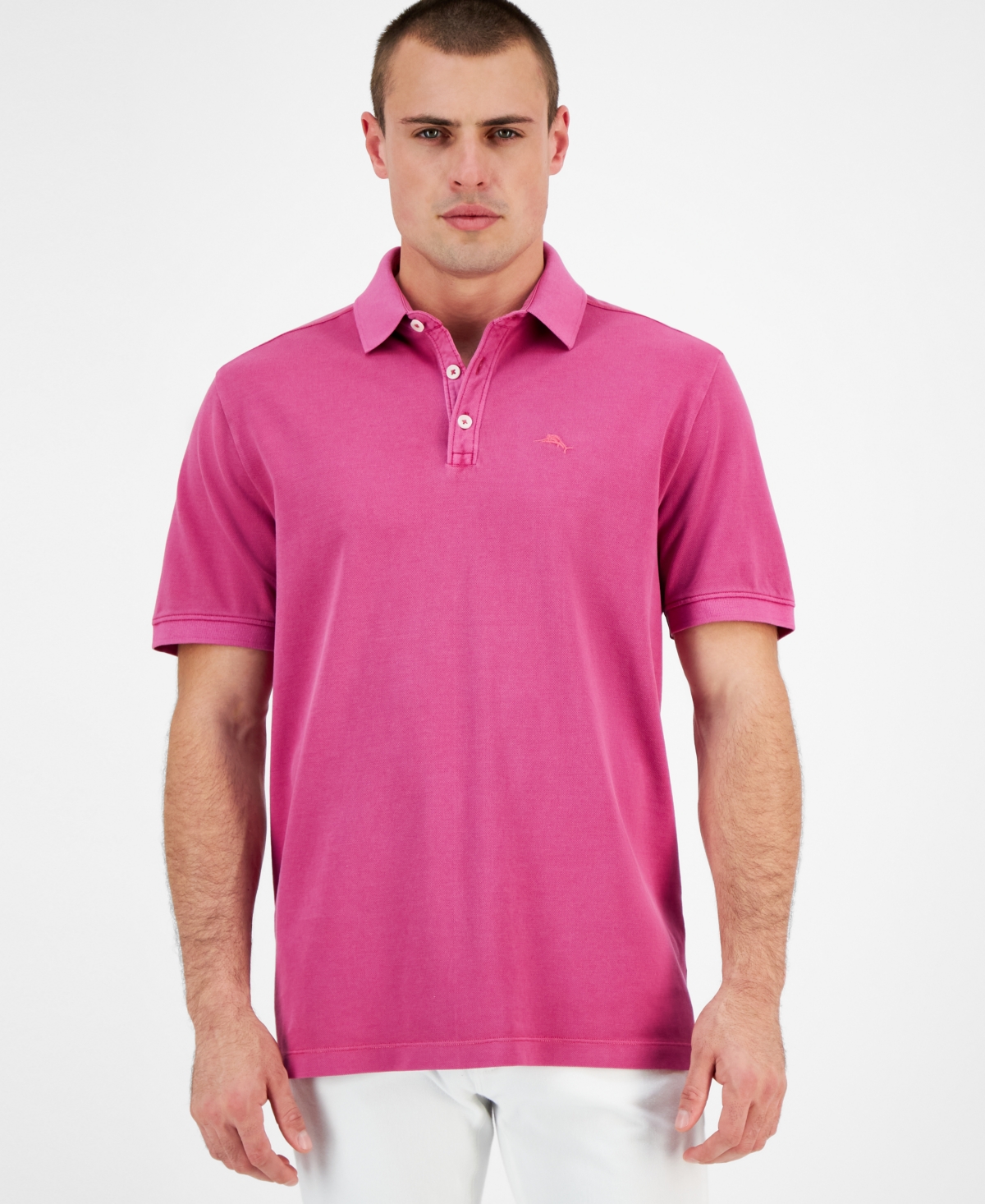 Tommy Bahama Men's Solid Cotton Short-sleeve Lookout Polo Shirt In Bougainvillea