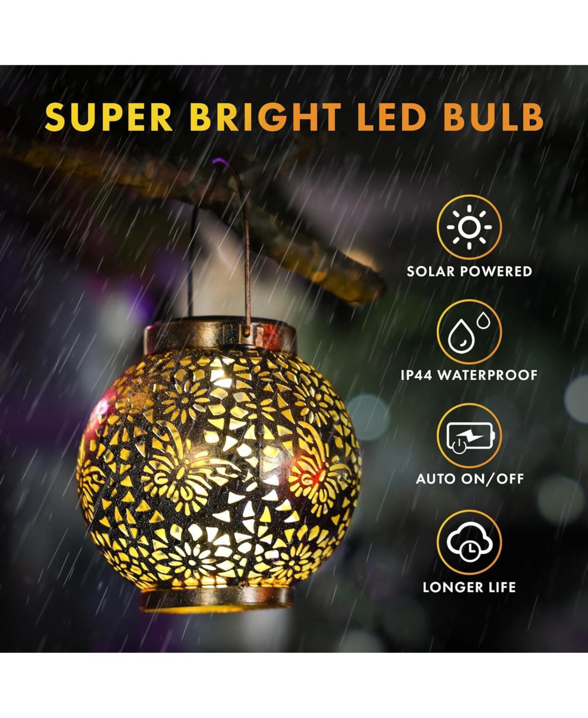 Maggift 2-Pack Halloween Solar Lantern Outdoor Waterproof Garden Decor