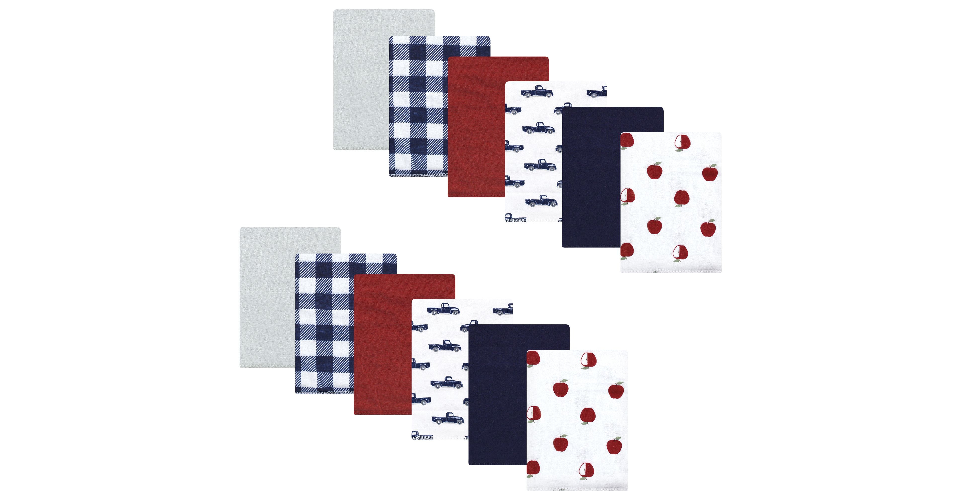 Hudson Baby Boys Soft Flannel Burp Cloths (Multi-Pack