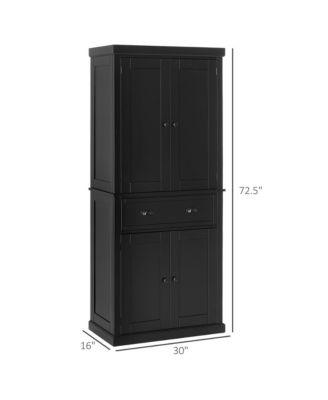 72.5" Kitchen Pantry Cabinet with 4 Doors, Drawer