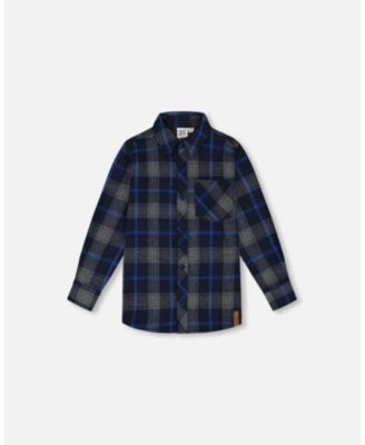Button Down Flannel Shirt With Pocket Plaid Navy And Gray Button Down Flannel Shirt With Pocket Plaid Navy And Gray
