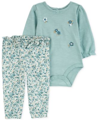 Carter s Baby Girls Cotton Floral Bodysuit Floral Print Pants 2 Piece Set Macy s