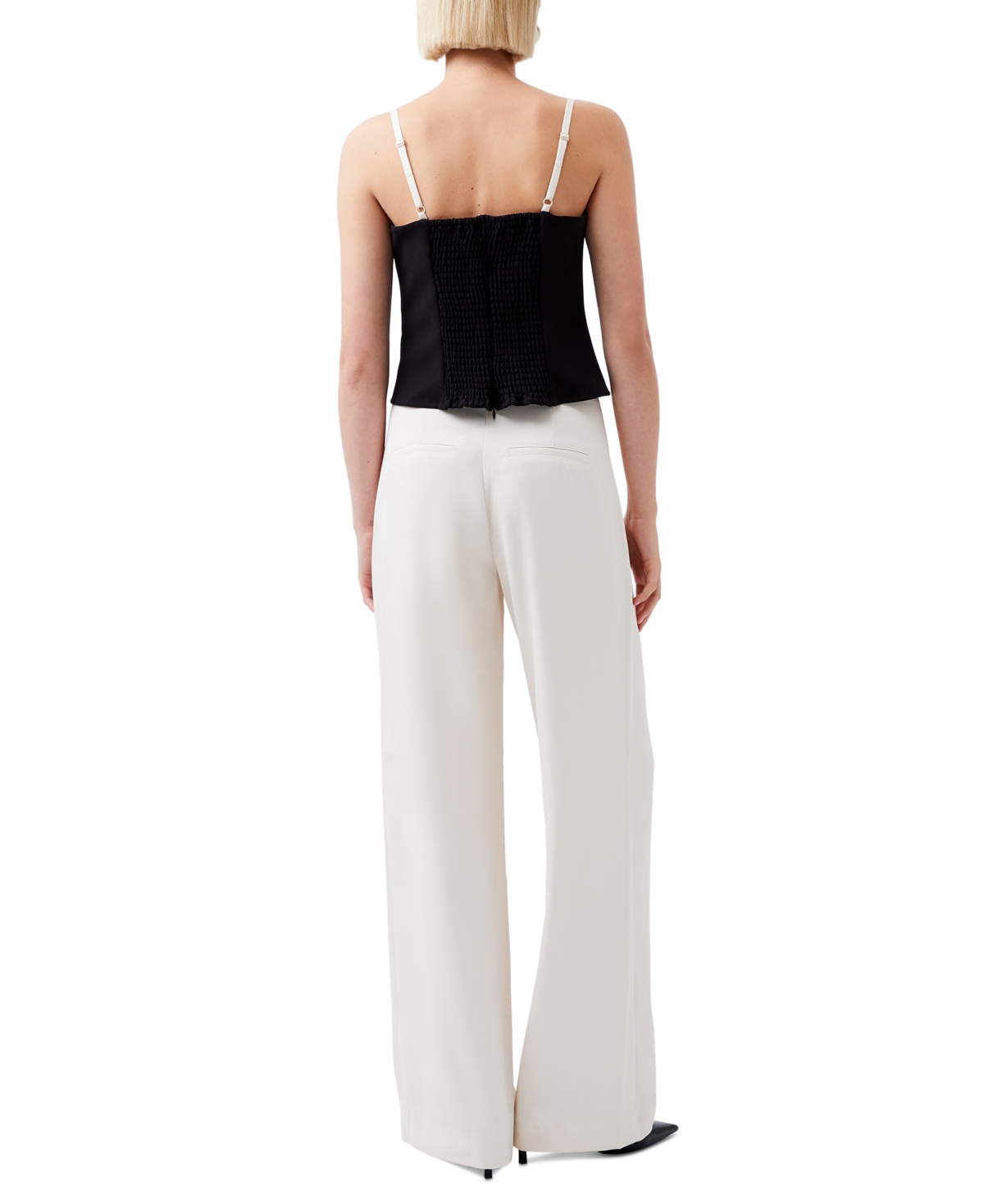 French Connection Womens Button Down Solid Strapless Top In Black
