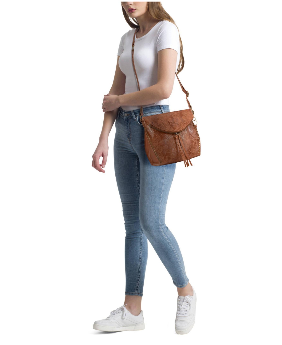 The Sak Silverlake Leather Crossbody Bag In Tobacco Suede
